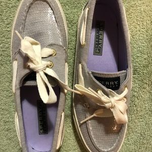 Grey Sequin Sperrys